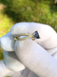 Tanzanite Trillion Split Band Ring