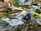 Oval Tanzanite and Diamond Halo Flow Series