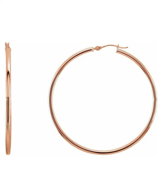 Large Classic Gold Tube Earrings