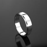 Raised Bed Flat Band Men's Wedding Band