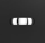 Raised Bed Flat Band Men's Wedding Band