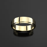 Raised Bed Flat Band Men's Wedding Band