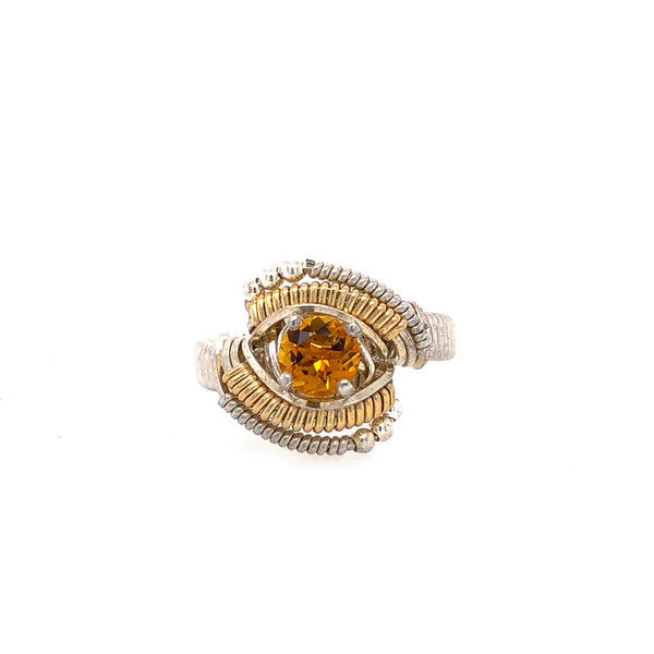 Classic Beaded Citrine Ring