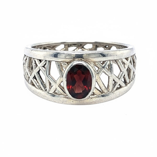 Garnet Petite Connection Ring