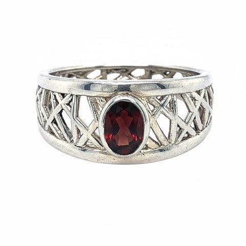 Garnet Petite Connection Ring