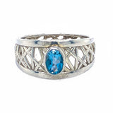 Swiss Blue Topaz Petite Connection Ring