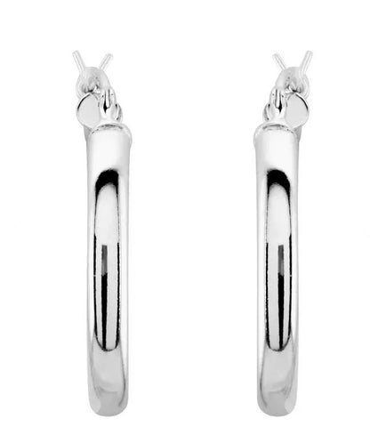 Sterling Silver Tube Hoop Earrings
