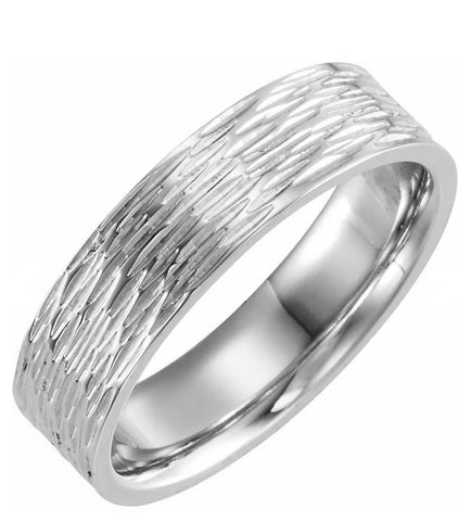 Tree Bark Men's Wedding Band