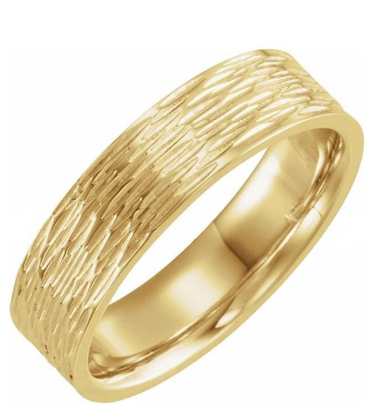 Tree Bark Men's Wedding Band