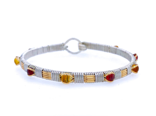 Citrine and Garnet Classic Bangle Bracelet