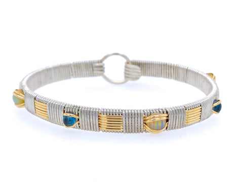 Opal and London Blue Topaz Elite Gemstone Bangle