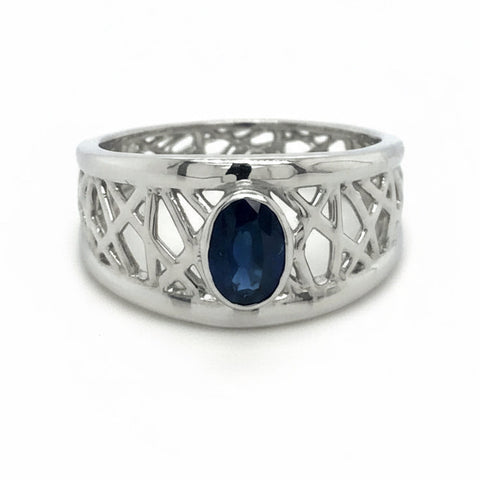 Blue Sapphire Petite Connection Ring