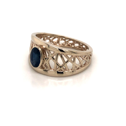 Blue Sapphire Petite Connection Ring