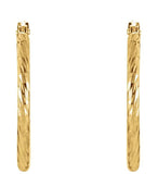 Diamond Cut Spiral Hoops