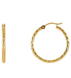 Diamond Cut Spiral Hoops