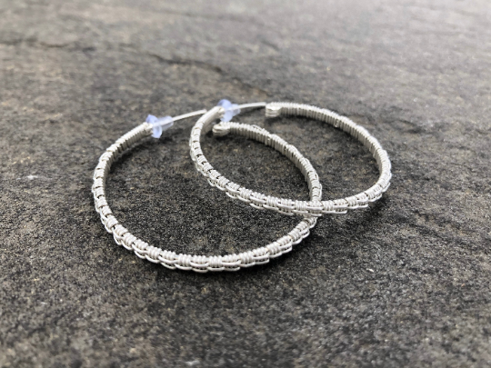 Basket Weave Hoop Earrings
