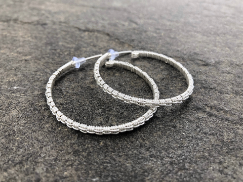 Basket Weave Hoop Earrings