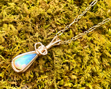 Dew Drop Ethiopian Opal Wire Wrapped Pendant