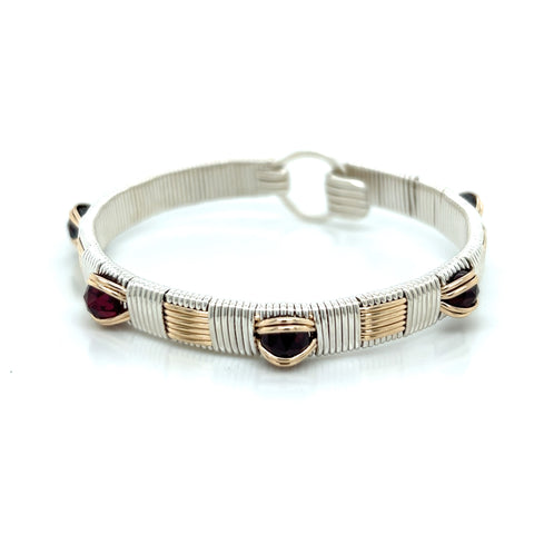 Classic Garnet Elite Bangle Bracelet
