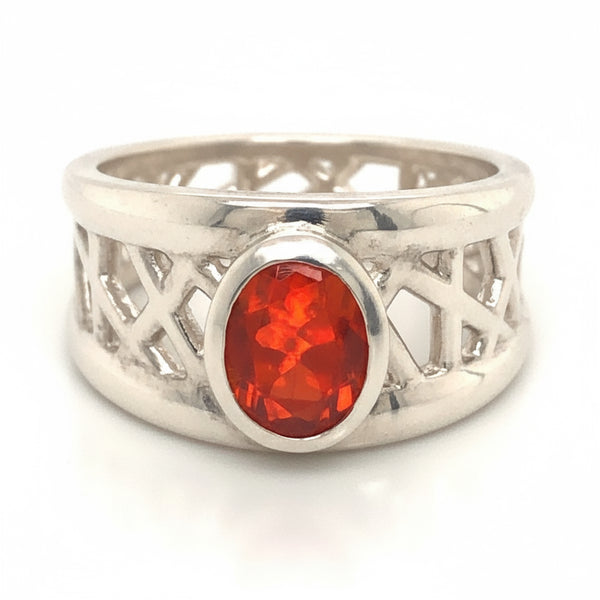 Fire Opal Connection Ring