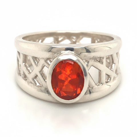 Fire Opal Connection Ring