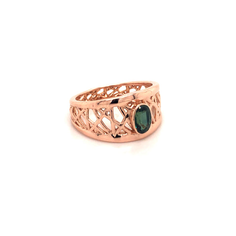 Green Sapphire Petite Connection Ring