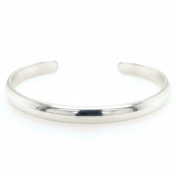 Solid Half Round .925 Sterling Silver Cuff C-Bracelet