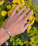 Solid Half Round .925 Sterling Silver Cuff C-Bracelet