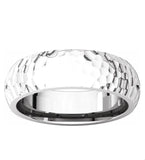 Hammered Texture Half Round Men's Wedding Band