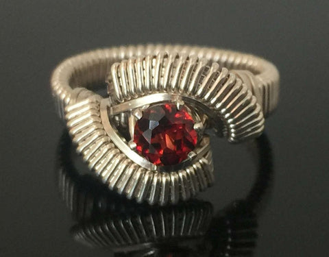 Classic Almandine Garnet Wire Wrapped Ring