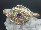 Amethyst and Peridot Eclipse Deco Bangle