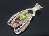 Peridot and Garnet Coiled Amulet