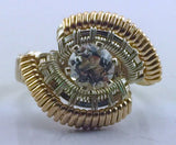 Wire Wrapped Indian White Topaz Ring (Size 5) Argentium Silver 14 Karat Gold Filled Wire Wrapped Jewelry
