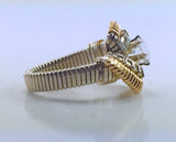 Wire Wrapped Indian White Topaz Ring (Size 5) Argentium Silver 14 Karat Gold Filled Wire Wrapped Jewelry
