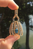 Swiss Blue Topaz and White Topaz Coiled Amulet