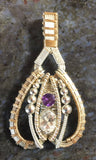 Wire Wrapped Pendant (White Topaz, African Amethyst)
