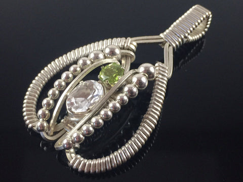White Topaz and Peridot Classic Amulet