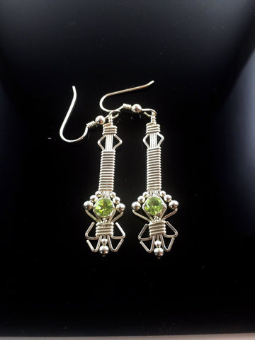 Wire Wrapped Peridot Earrings