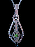 Wire Wrapped German Peridot Pendant Fine Silver Talisman Argentium Birthstone Silver Jewelry