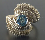 Wire Wrapped Thai Swiss Blue Topaz Ring (Size 6) Argentium Silver 14 Karat Gold Filled Wire Wrapped Jewelry