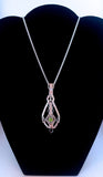 Wire Wrapped German Peridot Pendant Fine Silver Talisman Argentium Birthstone Silver Jewelry