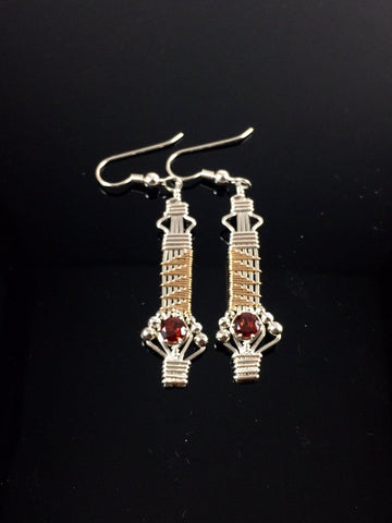 Almandine Garnet Gemstone Dangle Earrings