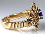 Pulse Gold Amethyst Gemstone Wire Wrapped Ring
