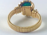 Gold Malachite Ring Wire Wrapped All 14 Karat Yellow Gold Filled Wire