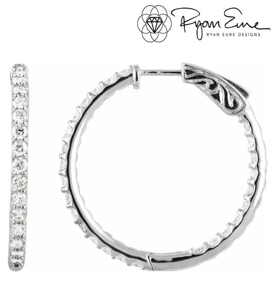 Inside/Outside Diamond Hoops 1.75 Carats