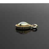 Australian Opal Scalloped Halo Pendant