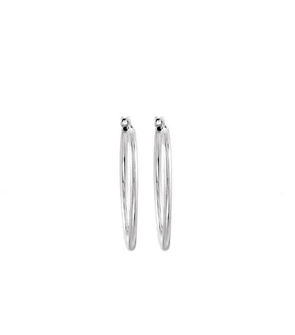 Oval Sterling Silver Tube Earrings