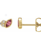 Accented Marquis Pink Tourmaline Earrings