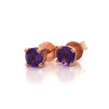14K Gold Amethyst Stud Earrings (Choose Color)