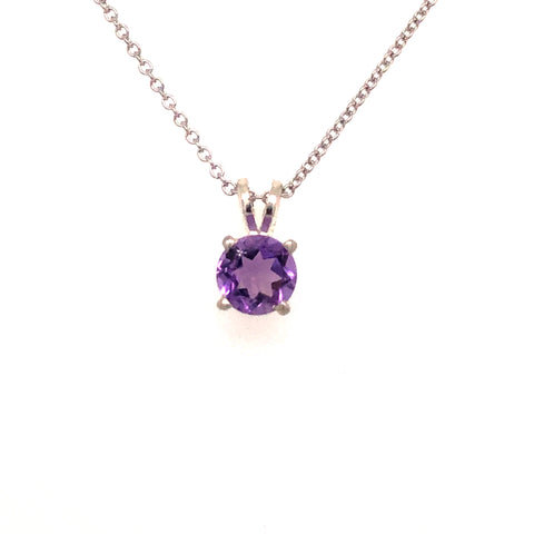 Amethyst Solitaire Pendant